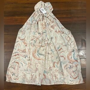 Torrid Cream and Blue Swirl sleeveless tunic top size 2 (18-20)